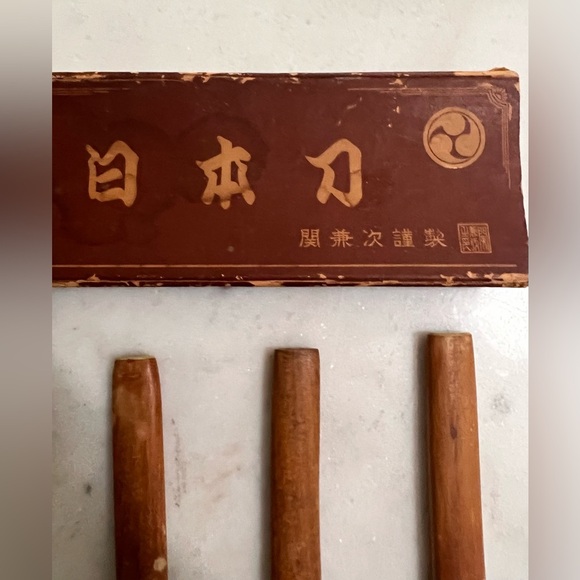 Vintage Kanenari Seki Knives with Bamboo Sheath Mid Century Japanese Unique Rare - Picture 2 of 13